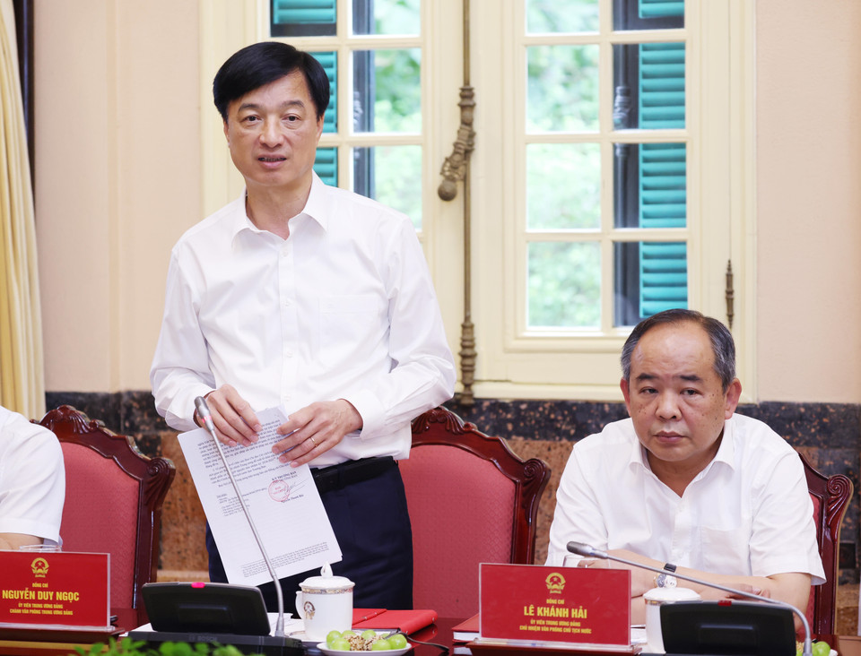 Ông Nguyễn Duy Ngọc, Ủy viên Trung ương Đảng, Chánh Văn phòng Trung ương Đảng phát biểu. (Ảnh: Lâm Khánh/TTXVN)