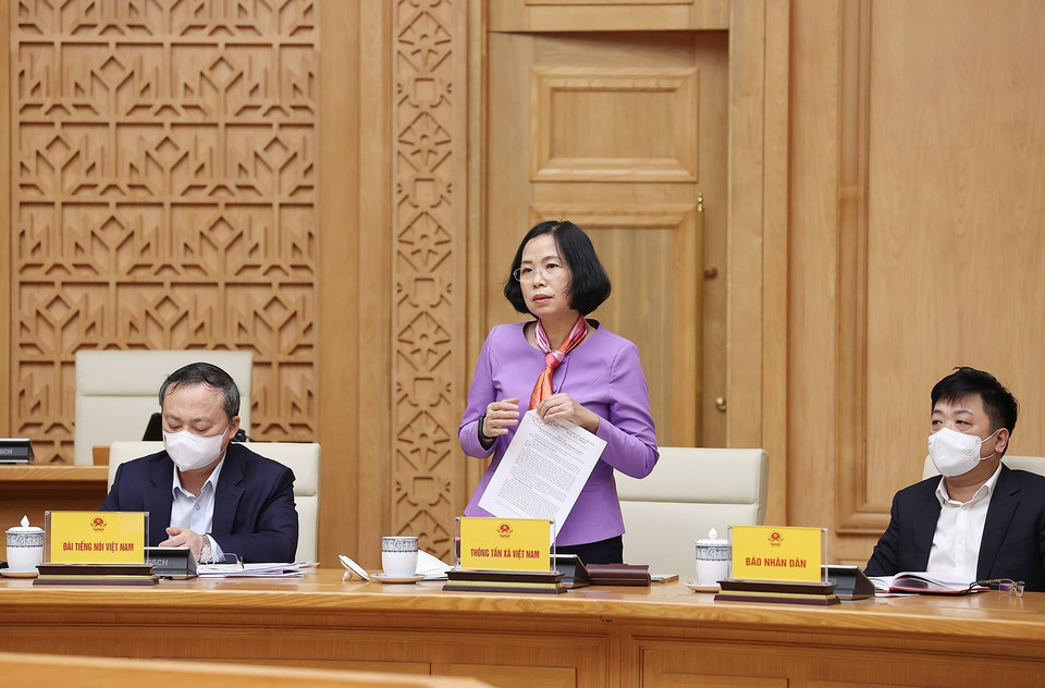 Tổng Giám đốc Thông tấn xã Việt Nam Vũ Việt Trang phát biểu. (Ảnh: Dương Giang/TTXVN)