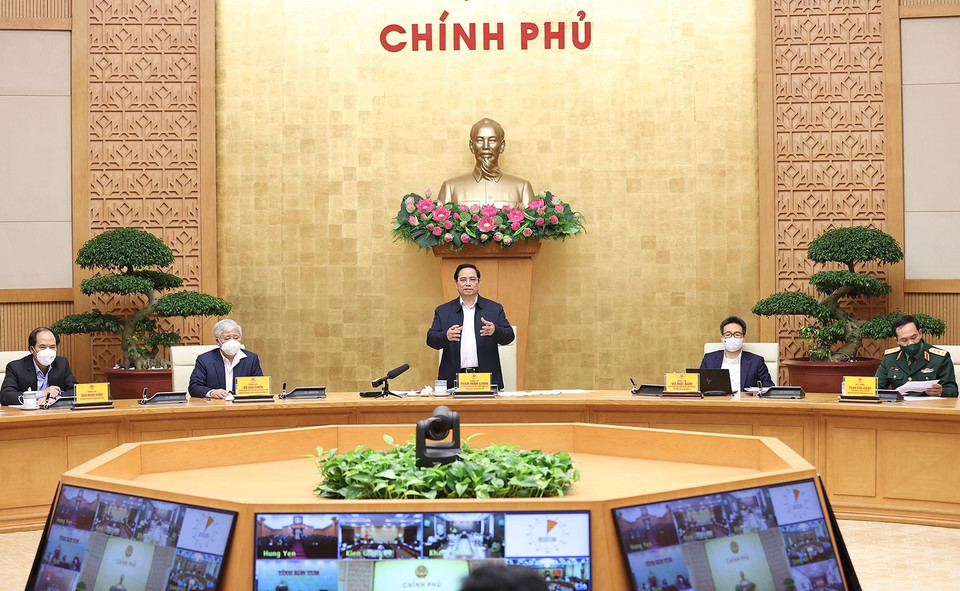 Thủ tướng Phạm Minh Chính phát biểu kết luận cuộc họp. (Ảnh: Dương Giang/TTXVN)