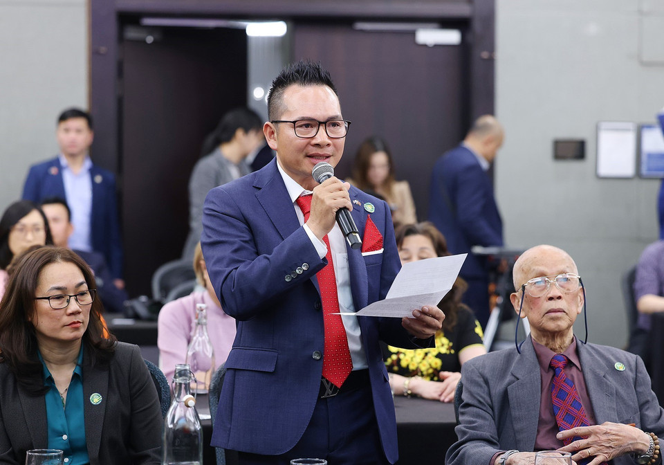 Đại diện cộng đồng người Việt Nam tại New Zealand phát biểu. (Ảnh: Dương Giang/TTXVN)