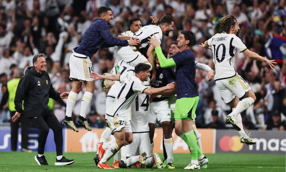 Chiến thắng 2-1 ở lượt về giúp Real vượt qua Bayern với tổng tỷ số 4-3, để giành quyền vào chung kết Champions League mùa này. (Nguồn: Reuters)