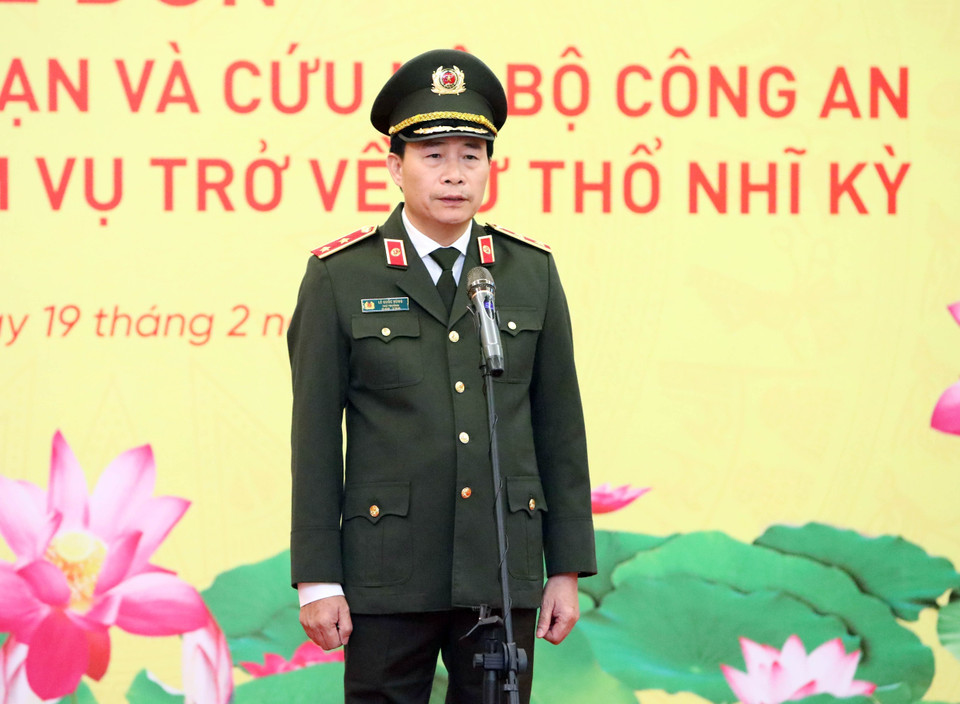 Trung tướng Lê Quốc Hùng, Ủy viên Trung ương Đảng, Thứ trưởng Bộ Công an phát biểu. (Ảnh: Phạm Kiên/TTXVN)