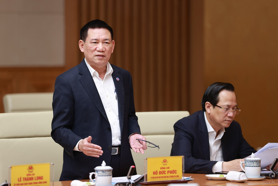 Bộ trưởng Bộ Tài chính Hồ Đức Phước phát biểu. (Ảnh: Dương Giang/TTXVN)