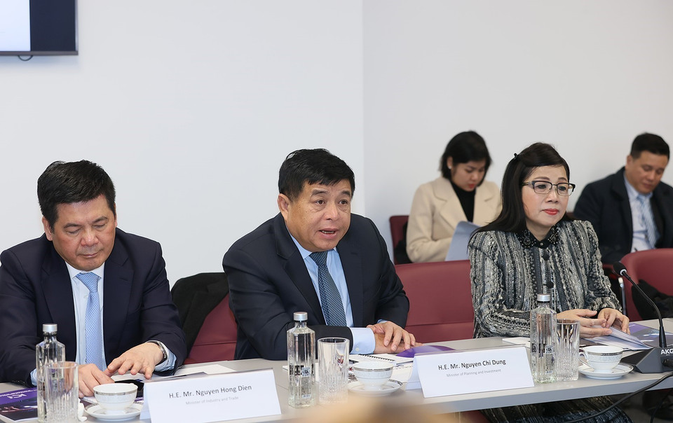 Bộ trưởng Bộ Kế hoạch và Đầu tư Nguyễn Chí Dũng phát biểu. (Ảnh: Dương Giang/TTXVN)