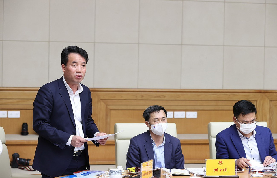 Tổng Giám đốc Bảo hiểm Xã hội Việt Nam Nguyễn Thế Mạnh phát biểu. (Ảnh: Dương Giang/TTXVN)