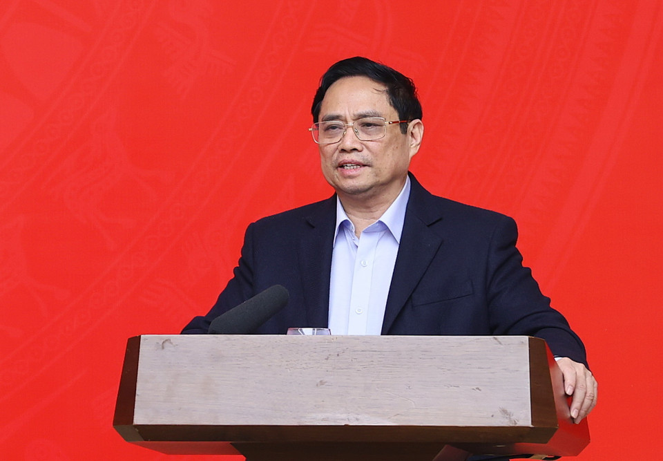 Thủ tướng Phạm Minh Chính phát biểu chỉ đạo Hội nghị. (Ảnh: Dương Giang/TTXVN)