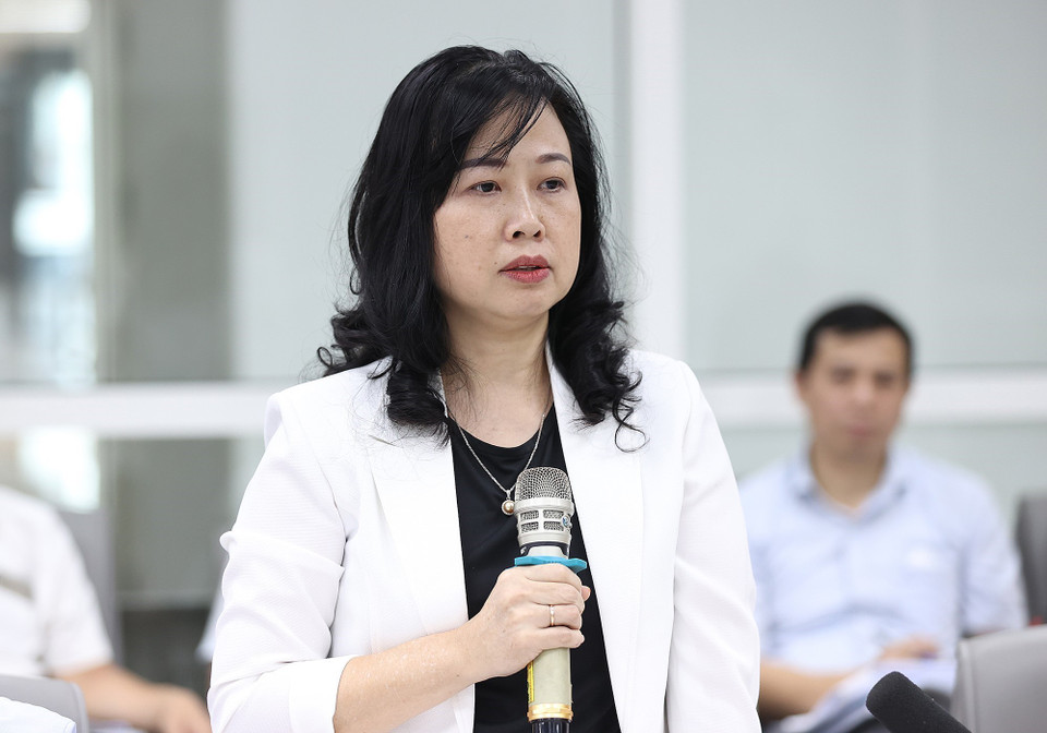 Quyền Bộ trưởng Bộ Y tế Đào Hồng Lan phát biểu. (Ảnh: Dương Giang/TTXVN)