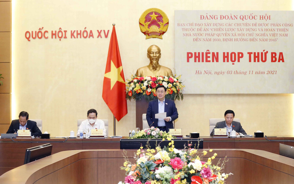  Chủ tịch Quốc hội Vương Đình Huệ phát biểu. (Ảnh: Doãn Tấn/TTXVN)