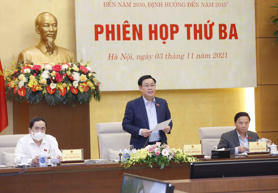  Chủ tịch Quốc hội Vương Đình Huệ phát biểu. (Ảnh: Doãn Tấn/TTXVN)