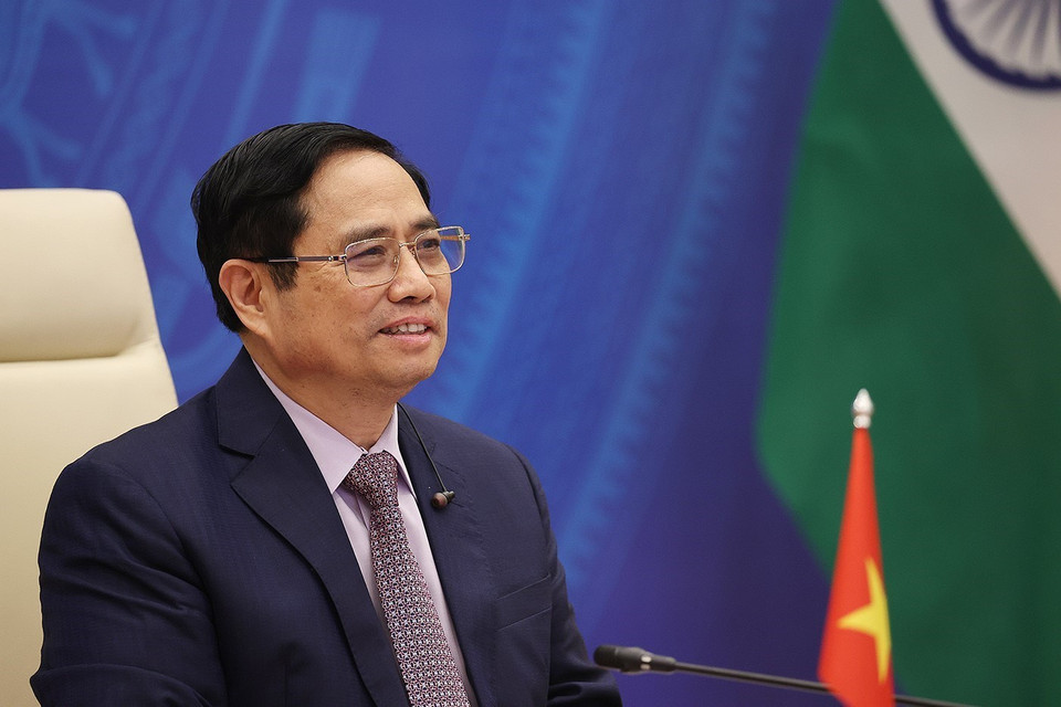 Hình ảnh Thủ tướng Phạm Minh Chính tham dự Hội nghị cấp cao ASEAN-Ấn Độ lần thứ 18. (Ảnh: Dương Giang/TTXVN)