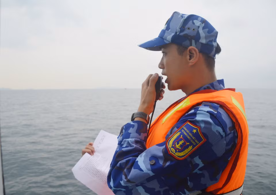Cảnh sát biển Việt Nam - Trung Quốc tuần tra chung trên vùng biển phía Bắc Vịnh Bắc Bộ. (Ảnh: TTXVN)