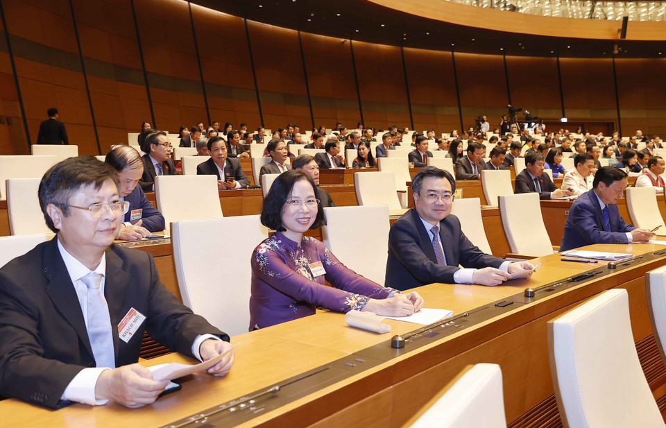 Lãnh đạo các cơ quan Trung ương dự phiên bế mạc. (Ảnh: Doãn Tấn/TTXVN)