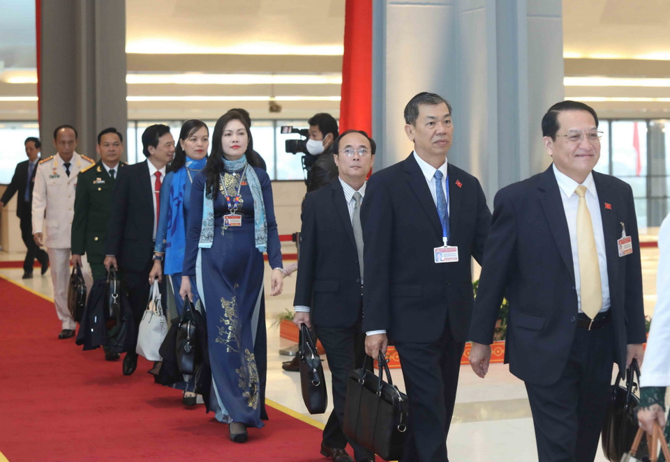 Các đại biểu đến dự phiên họp sáng 30/1. (Ảnh: TTXVN)