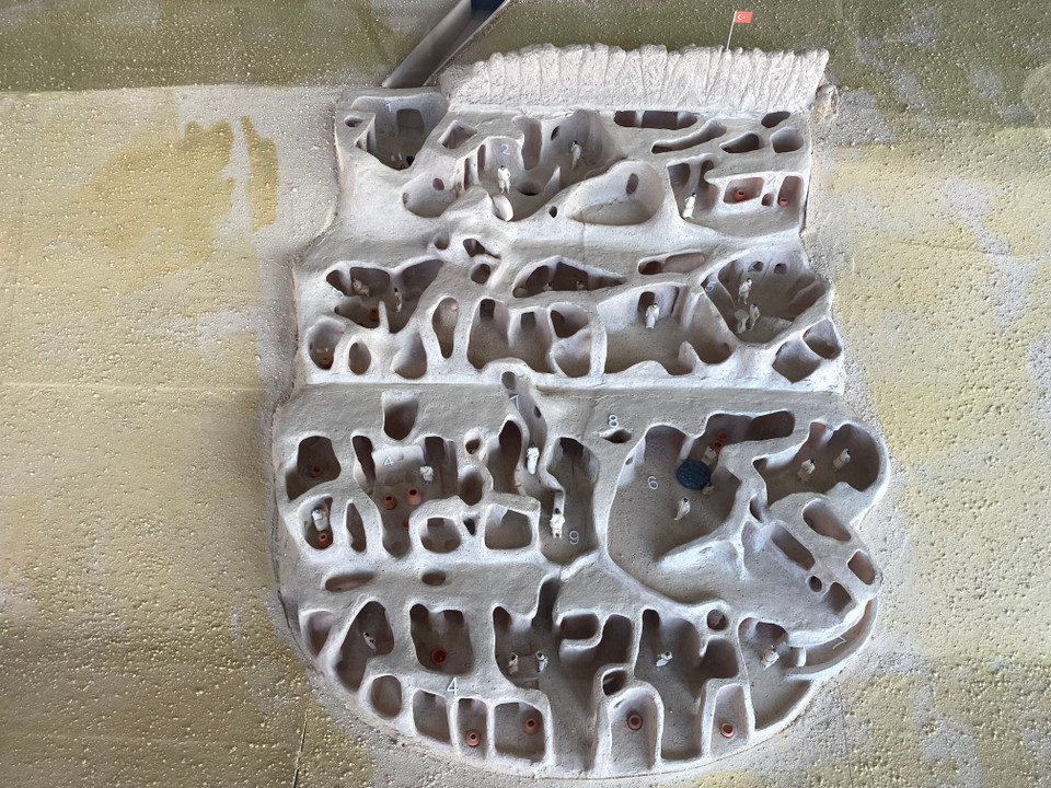 Thành phố Kaymakli sâu 85m, gồm 8 tầng. Hiện, công chúng chỉ được tiếp cận tới tầng thứ 4 của công trình kiến trúc độc đáo này. (Ảnh: Yên Thủy/Vietnam+)