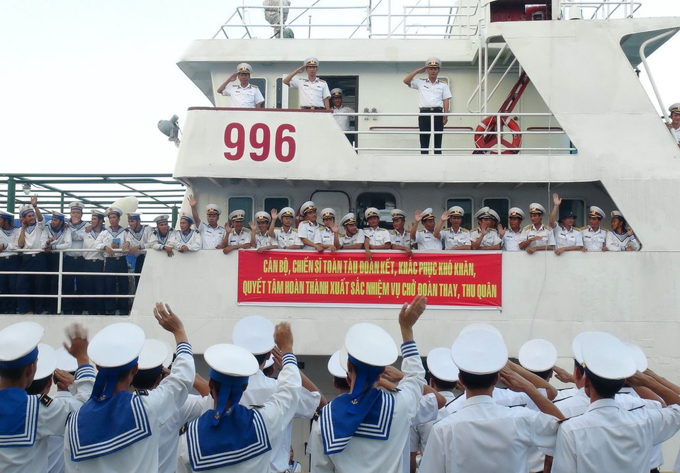 Quang cảnh buổi tiễn. (Ảnh: Nguyên Lý/TTXVN)