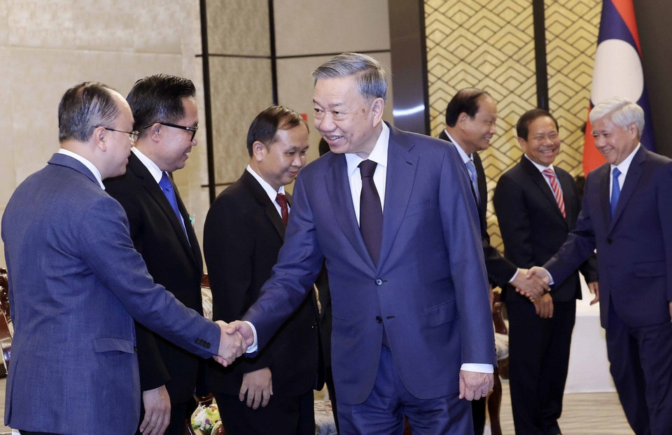 Chủ tịch nước Tô Lâm với các đại biểu. (Ảnh: Nhan Sáng/TTXVN)