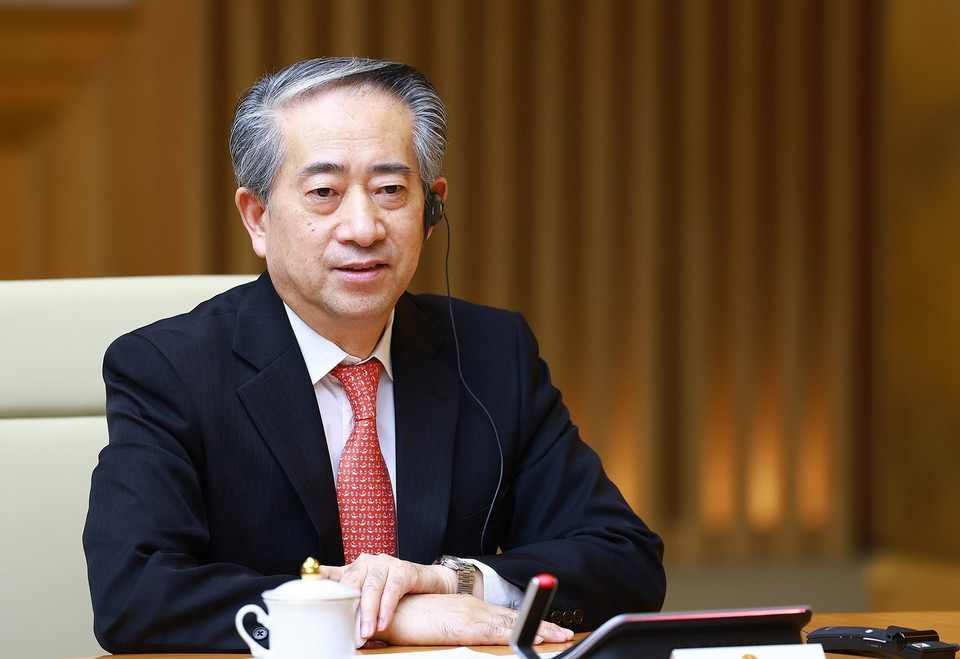 Đại sứ Trung Quốc tại Việt Nam Hùng Ba phát biểu. (Ảnh: Dương Giang/TTXVN)