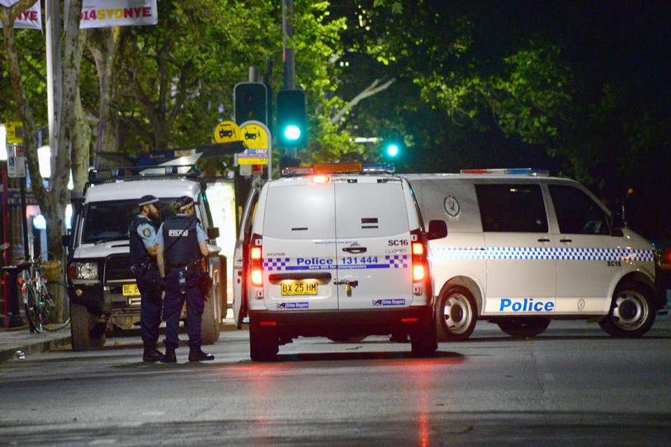 Cảnh sát bao vây hiện trường. (Ảnh: Quang Minh/Vietnam+)