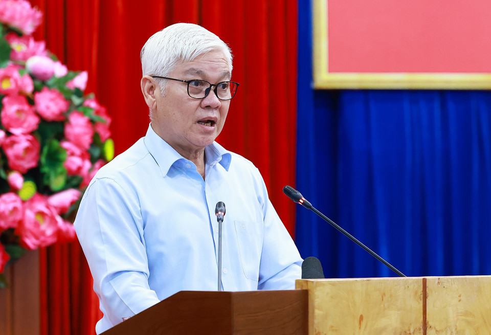 Bí thư Tỉnh ủy Bình Dương Nguyễn Văn Lợi phát biểu. (Ảnh: Dương Giang/TTXVN)