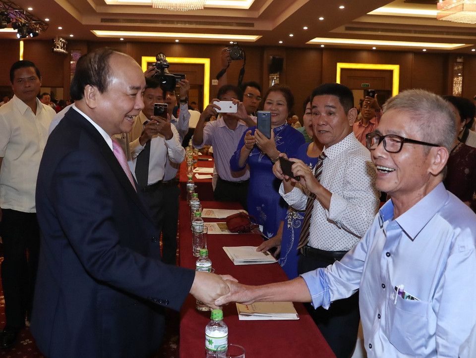 Thủ tướng Nguyễn Xuân Phúc và các đại biểu dự buổi lễ. (Ảnh: Thống Nhất/TTXVN)