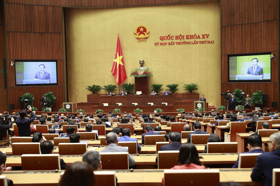 Quang cảnh phiên bế mạc kỳ họp. (Ảnh: Doãn Tấn/TTXVN)