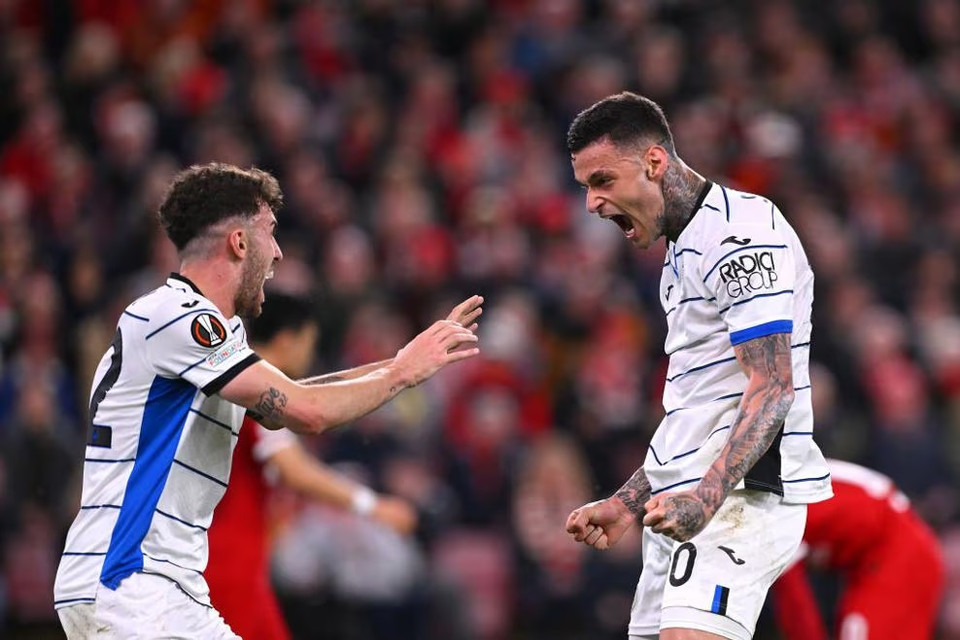 Atalanta đã biến Anfield trở thành sân đấu của mình ở lượt đi vòng 1/8 Europa League khi có chiến thắng 3-0 trước chủ nhà Liverpool. (Nguồn: UEFA)