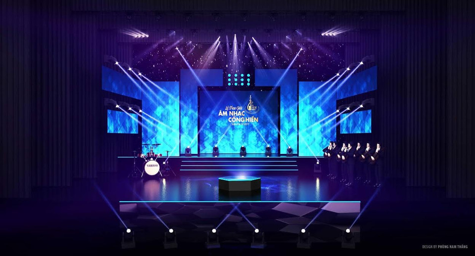 Thiết kế sân khấu lễ trao giải Cống hiến lần thứ 12-2017. (Nguồn: Ban Tổ chức)