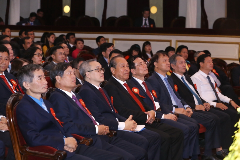 Phó Thủ tướng thường trực Chính phủ Trương Hoà Bình và các đại biểu tham dự Hội nghị. (Ảnh: Minh Quyết/TTXVN)