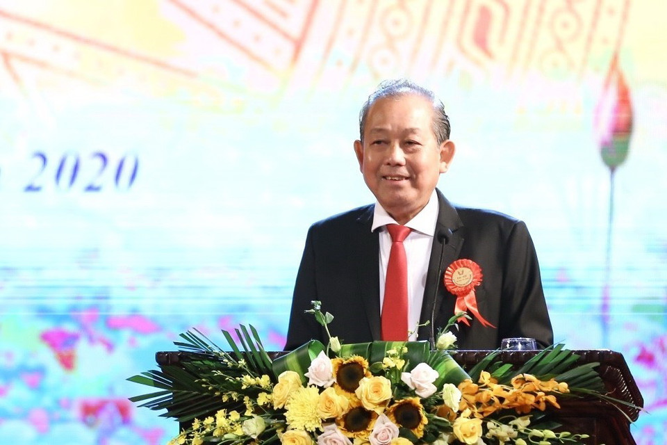 Phó Thủ tướng thường trực Chính phủ Trương Hòa Bình phát biểu. (Ảnh: Minh Quyết/TTXVN)