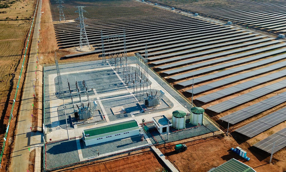 Toàn cảnh cụm nhà máy điện mặt trời. (Nguồn: Vietnam+)