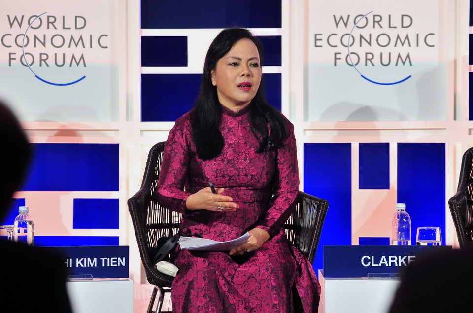 Bộ trưởng Bộ Y tế tham gia thảo luận với chủ đề Hệ thống y tế ASEAN trong Cách mạng công nghiệp 4.0. (Ảnh: Nguyễn Khang/TTXVN)