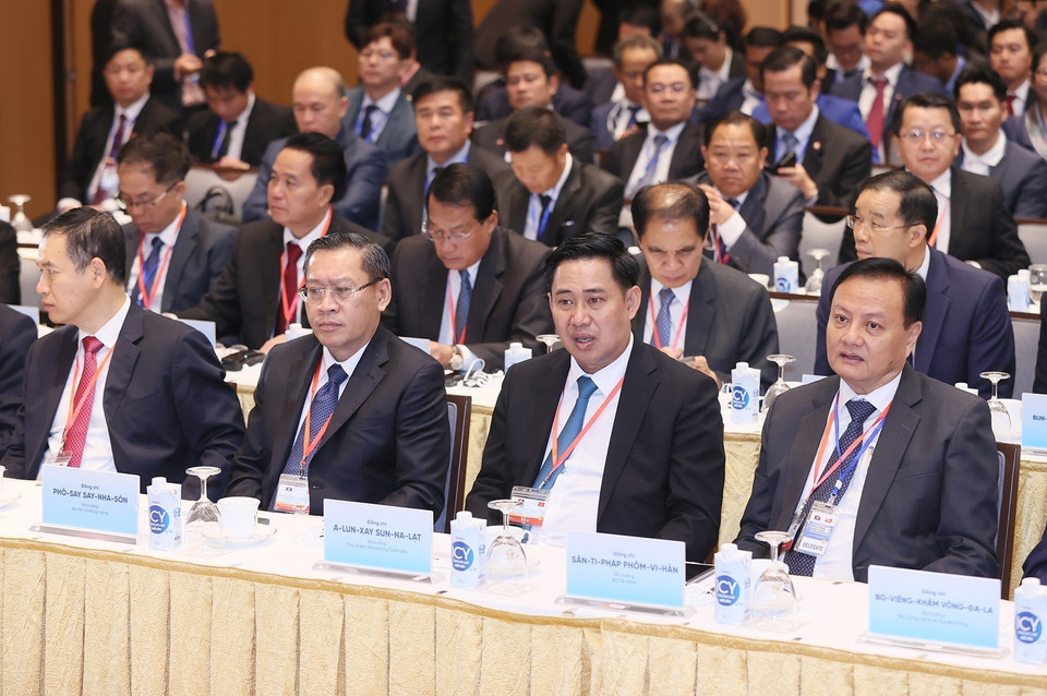 Các đại biểu tham dự Hội nghị hợp tác đầu tư Việt Nam-Lào 2024. (Ảnh: Dương Giang/TTXVN)
