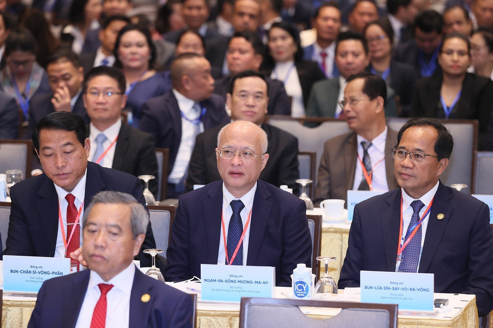 Các đại biểu tham dự Hội nghị hợp tác đầu tư Việt Nam-Lào 2024. (Ảnh: Dương Giang/TTXVN)