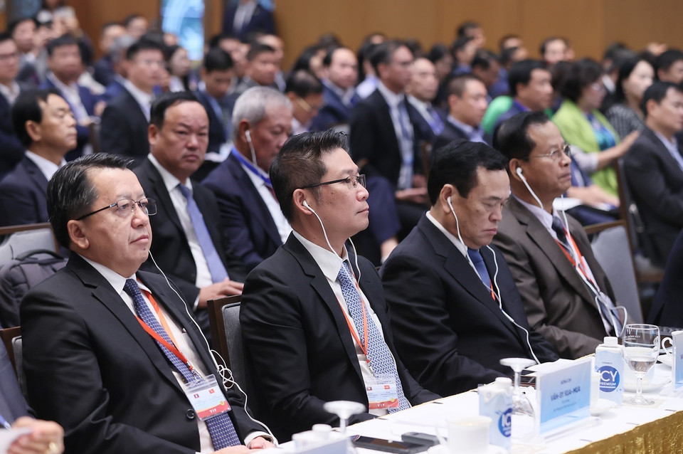 Các đại biểu tham dự Hội nghị hợp tác đầu tư Việt Nam-Lào 2024. (Ảnh: Dương Giang/TTXVN)