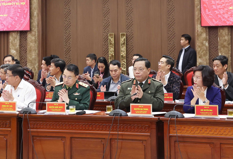 Các đại biểu dự buổi làm việc. (Ảnh: Thống Nhất/TTXVN)