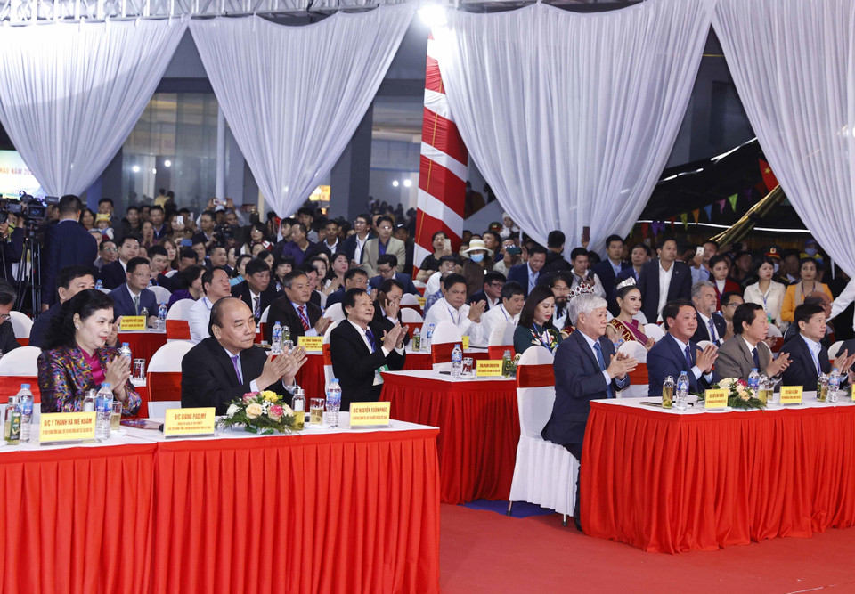 Chủ tịch nước Nguyễn Xuân Phúc phát biểu. (Ảnh: Thống Nhất/TTXVN)