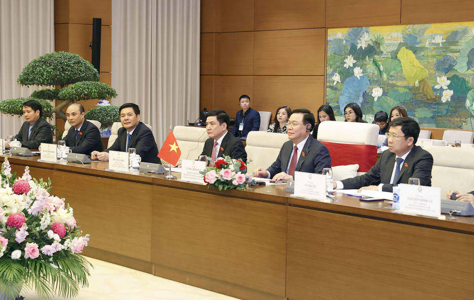 Chủ tịch Quốc hội Vương Đình Huệ phát biểu. (Ảnh: Doãn Tấn/TTXVN)