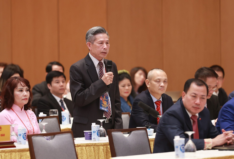 Đại diện kiều bào Ukraine phát biểu. (Ảnh: Dương Giang/TTXVN) 