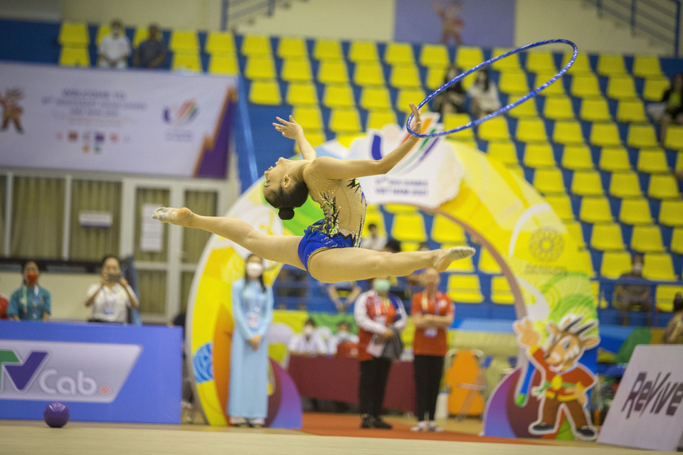 Bài thi của vận động viên Chumchoochan Dolpohn (Thái Lan). (Ảnh: Phạm Tuấn Anh/TTXVN)