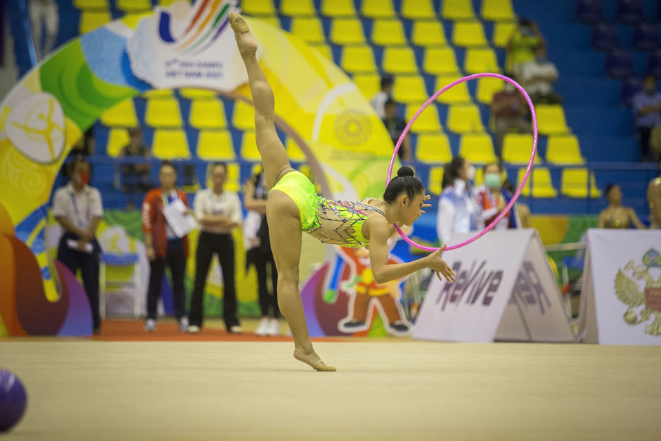 Bài thi của vận động viên Labadan Breanna (Philippines). (Ảnh: Phạm Tuấn Anh/TTXVN)