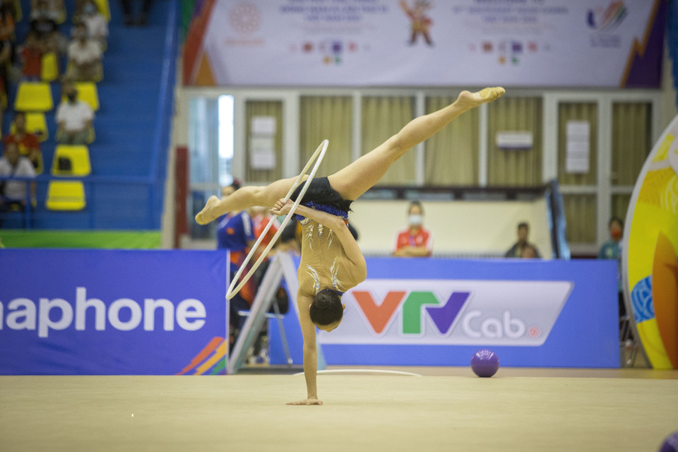 Bài thi của vận động viên Dela Pisa Daniela (Philippines). (Ảnh: Phạm Tuấn Anh/TTXVN)