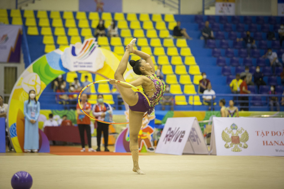 Bài thi của của vận động viên Peeramatukorn Piyada (Thái Lan). (Ảnh: Phạm Tuấn Anh/TTXVN)