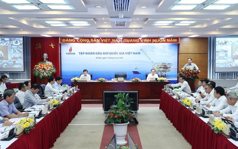 Quang cảnh buổi làm việc. (Ảnh: Dương Giang/TTXVN)