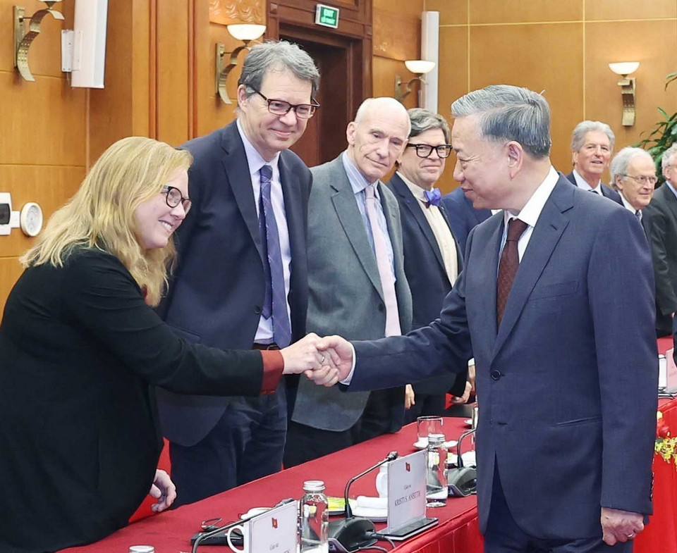 Tổng Bí thư Tô Lâm và các đại biểu. (Ảnh: Thống Nhất/TTXVN)