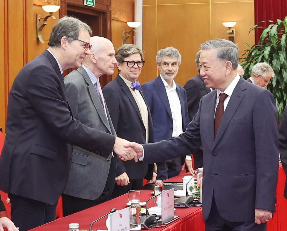 Tổng Bí thư Tô Lâm và các đại biểu. (Ảnh: Thống Nhất/TTXVN)