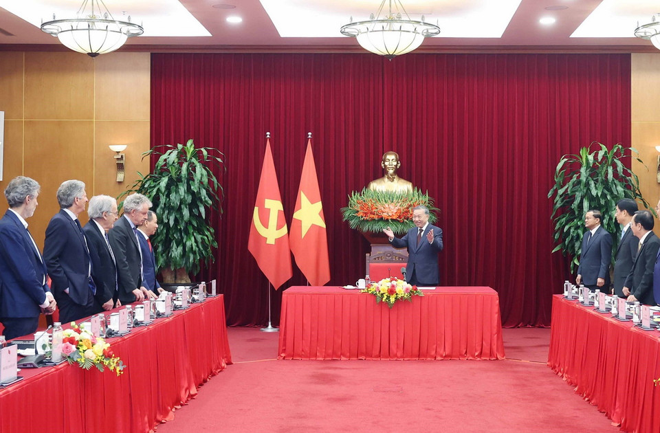 Tổng Bí thư Tô Lâm và các đại biểu. (Ảnh: Thống Nhất/TTXVN)