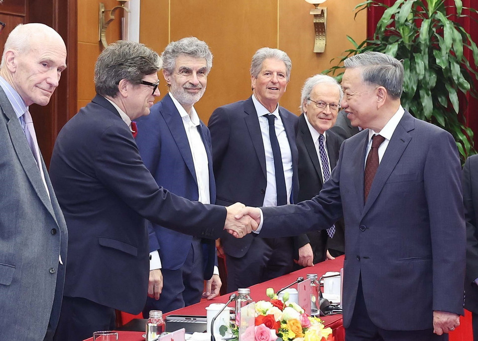 Tổng Bí thư Tô Lâm và các đại biểu. (Ảnh: Thống Nhất/TTXVN)