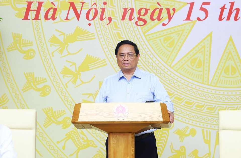 Thủ tướng Phạm Minh Chính, Bí thư Ban Cán sự đảng Chính phủ khai mạc hội nghị. (Ảnh: Dương Giang/TTXVN)