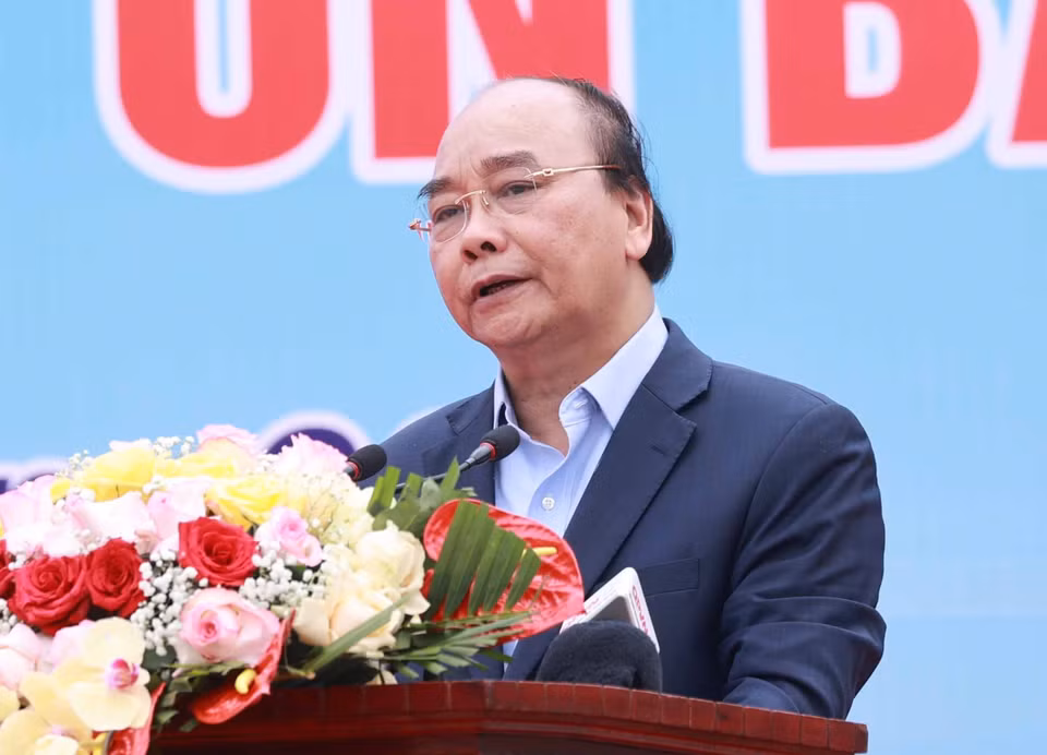 Chủ tịch nước Nguyễn Xuân Phúc phát biểu tại buổi lễ. (Ảnh: Thống Nhất/TTXVN)