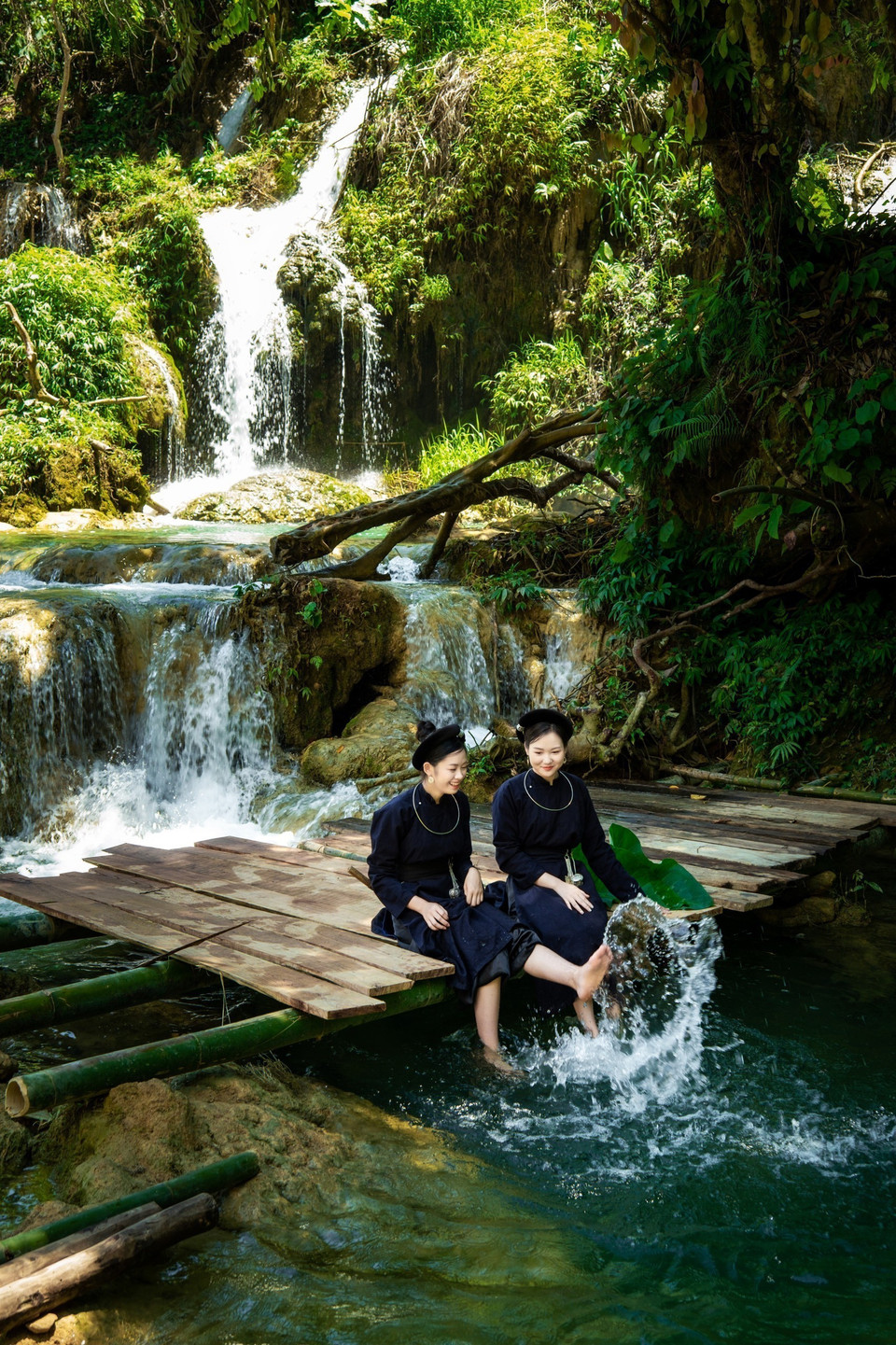 Tuy nhiên, đến nay dòng thác vẫn chưa được đưa vào khai thác du lịch và rất ít khách phương xa biết tới. (Ảnh: TTXVN phát)